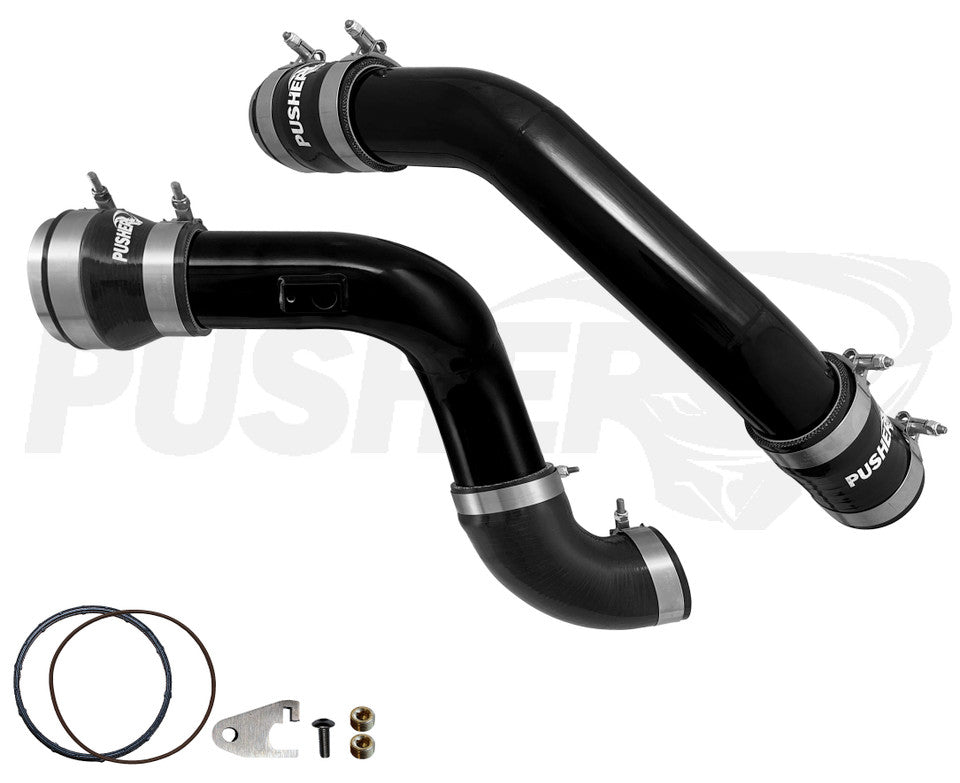 Pusher 3" Hot & Cold Side Charge Tubes for 2017+ Ford F250/350 6.7L Powerstroke w/ Throttle Valve Adapter