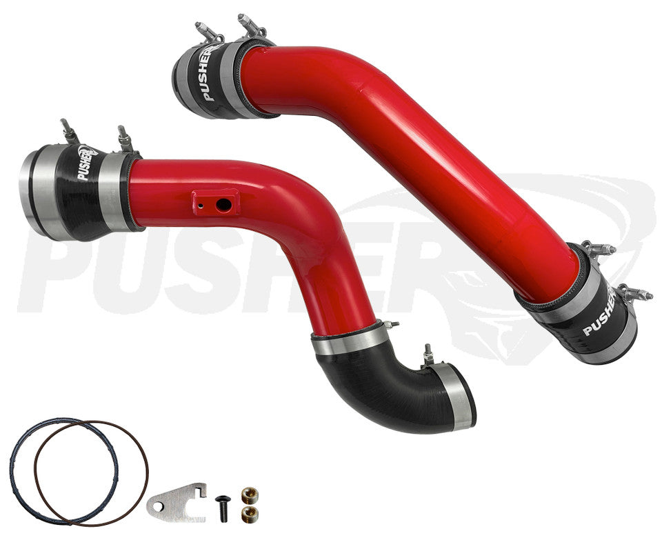 Pusher 3" Hot & Cold Side Charge Tubes for 2017+ Ford F250/350 6.7L Powerstroke w/ Throttle Valve Adapter