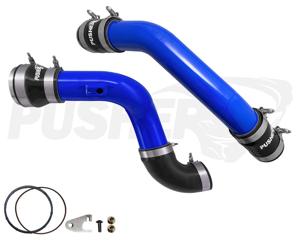 Pusher 3" Hot & Cold Side Charge Tubes for 2017+ Ford F250/350 6.7L Powerstroke w/ Throttle Valve Adapter